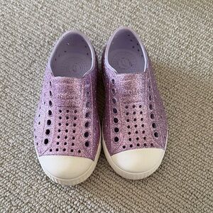 Native Kids Purple Glitter Shoes